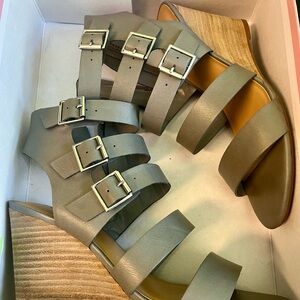 Crown Vintage Gray Strappy Ankle Booties